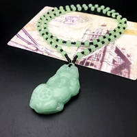 Светло-зеленая цепочка из круглых бусин-Single Pixiu