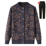 Демисезонная куртка, свитер для матери, утепленный удерживающий тепло кардиган, для среднего возраста