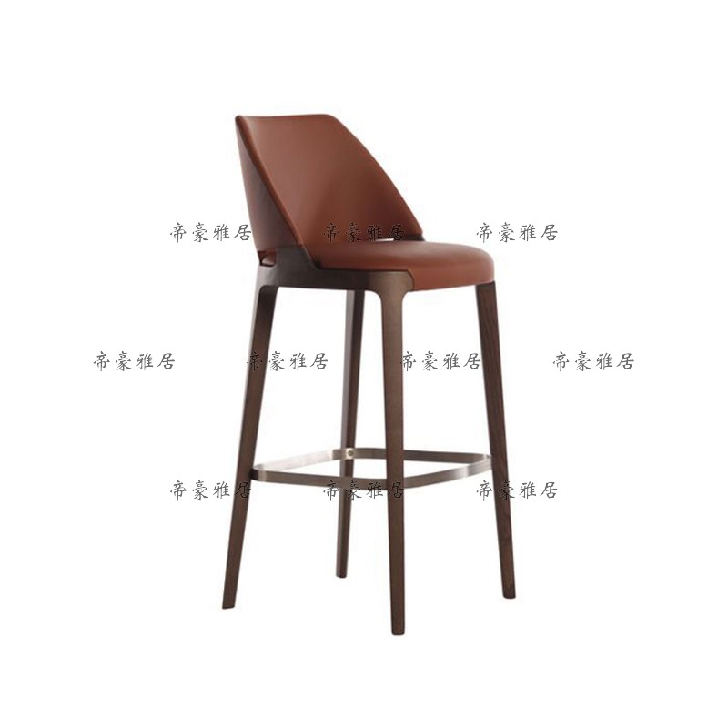Modern Minimalist Bar Chair American Solid Wood Bar Chair Light Lavish Front Chair Nordic Island Desk High Chair Retro Bar Stool-Taobao