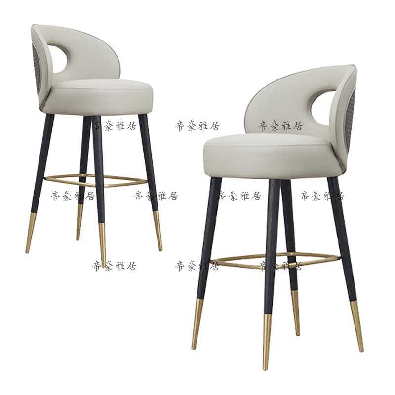 Eurostyle Light Extravagant Solid Wood Creative High Footstool Modern Minima Backrest Bar Chair Bar Bench Bar Table Chair American Bar Chair