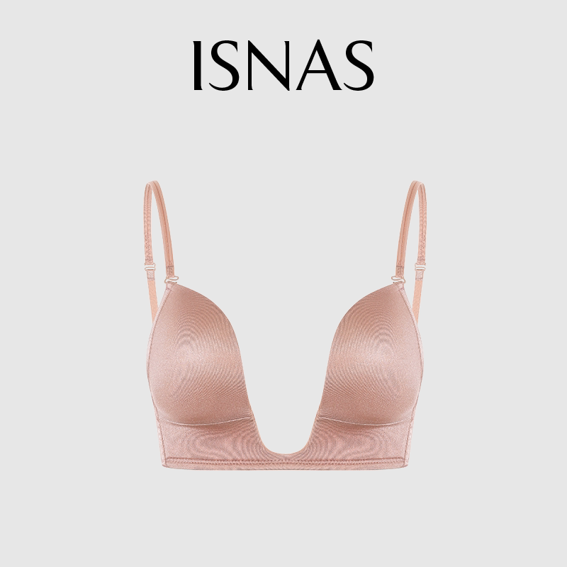 French Isnas Classic Evening Dress Invisible Bra Smooth Seamless Underwear Push-Up Versatile Deep U Exposed Chest French Isnas Classic Evening Dress Invisible Bra Smooth Seamless Underwear Push-Up Versatile Deep U Exposed Chest