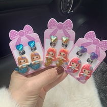 Export children cartoon mermaid sweet ear jam star fantasy pendant princess earrings