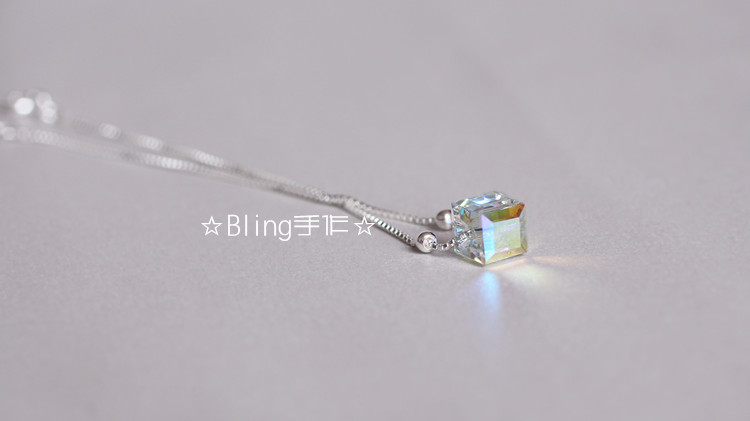 Vòng tay bạc 925 sterling Aurora đường khối nữ Nhật Bản và Hàn Quốc đơn giản pha lê vòng chân khí chất kim cương hoang dã ngọt ngào bạc - Vòng chân vòng chân cho nữ