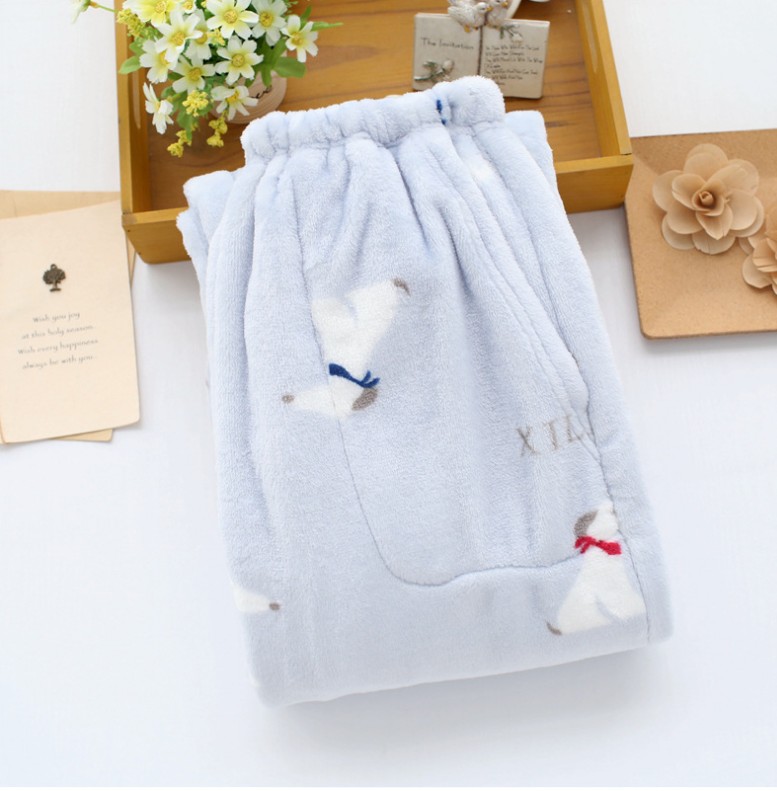 Flannel vài mẫu mùa đông nam và nữ ngủ quần dày ấm rộng lỏng kích thước lớn quần nhà nước nhung nhung san hô quần nhung quần tây nam đẹp