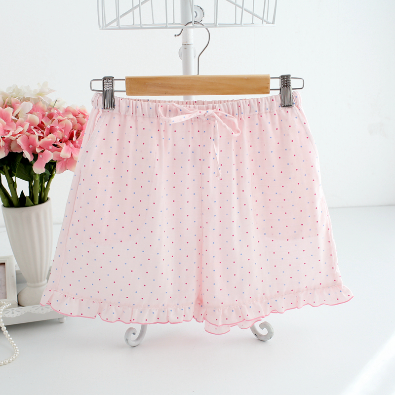 Bông gạc đôi quần short nữ mùa hè quần pajama bông nhà quần nóng quần phần mỏng nhà quần kích thước lớn