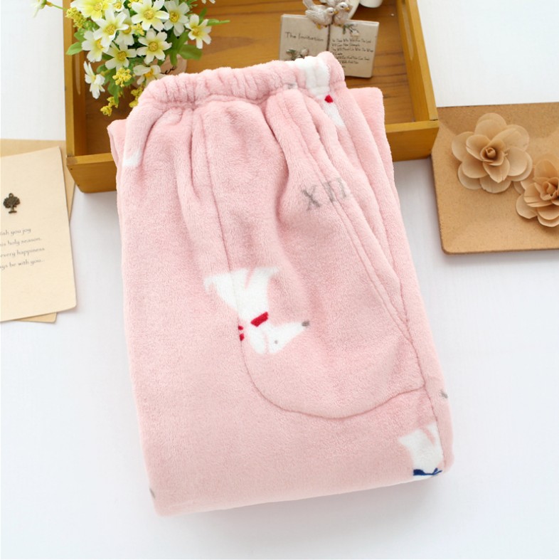Flannel vài mẫu mùa đông nam và nữ ngủ quần dày ấm rộng lỏng kích thước lớn quần nhà nước nhung nhung san hô quần nhung quần tây nam đẹp