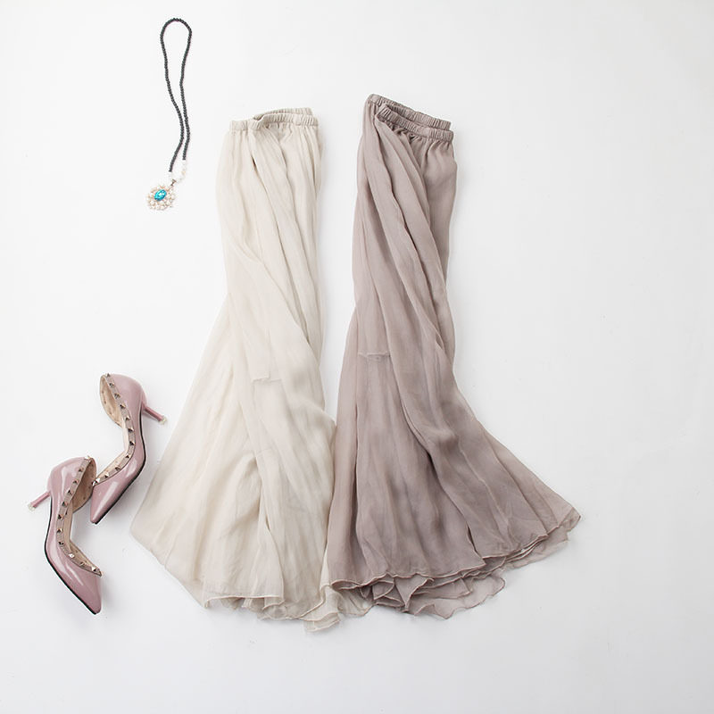 Every day special price 100 true silk double layer large pendulum half body dress mulberry silk bohemian long skirt spring and summer beach dress