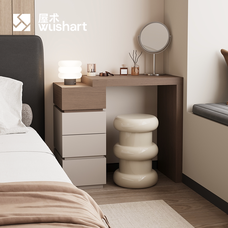 Yushuxiyue San Dou Dressing Table Simple Bedroom Bedside Cabinet Bedside Table Integrated Retractable Small Makeup Table Yushuxiyue San Dou Dressing Table Simple Bedroom Bedside Cabinet Bedside Table Integrated Retractable Small Makeup Table