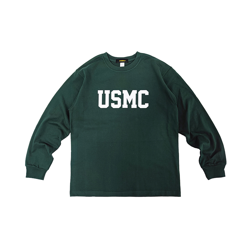 Usms Spring Men's Long-Sleeved Pure Cotton Loose Printed Crew Neck American Casual T-Shirt Military Enthusiast Base Shirt