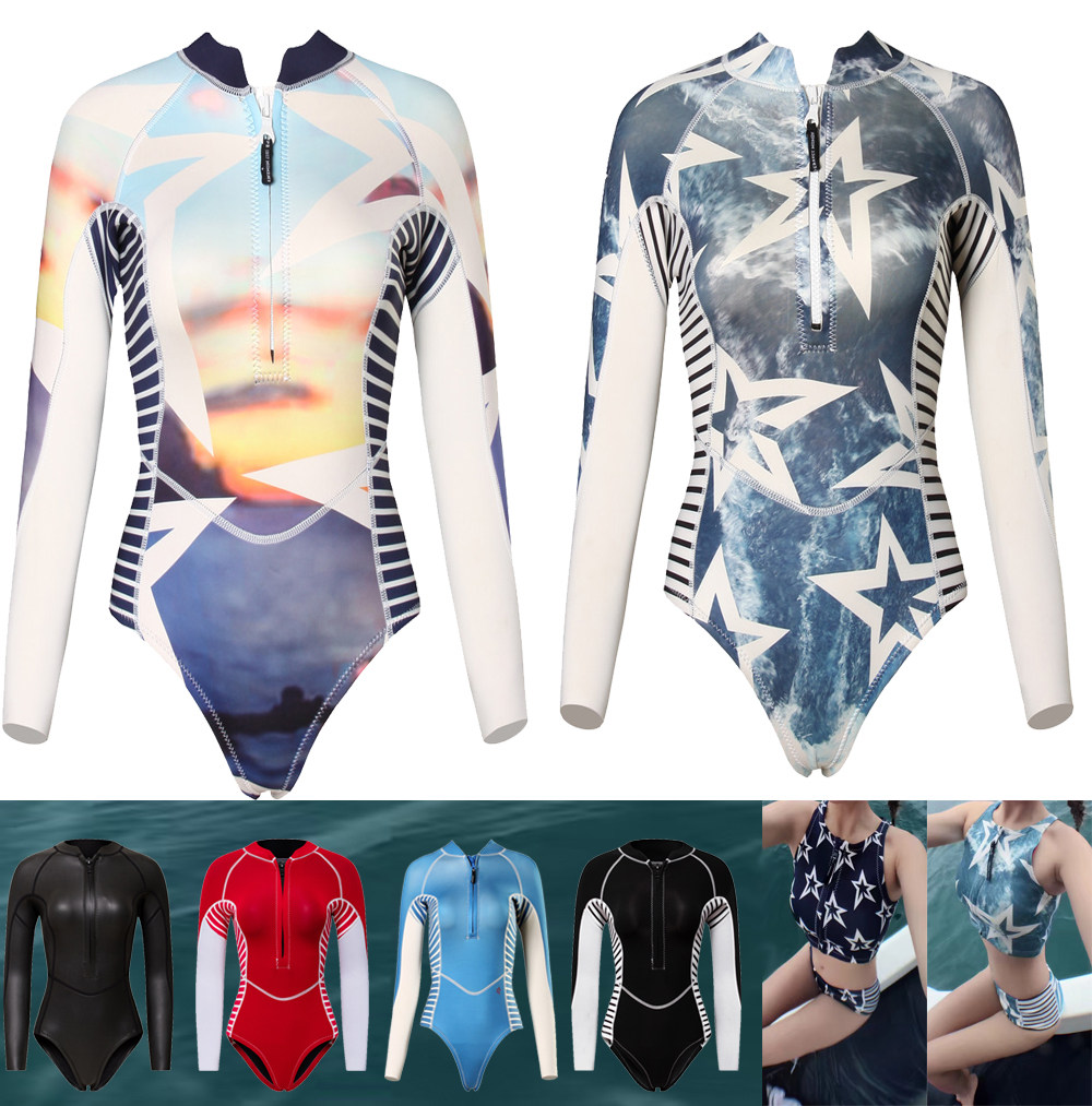2mm thickened professional diving suit female display slim speed dry surf with long sleeves shorts snorkeling warm and cold-proof sunscreen