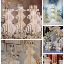 Wedding props new deformed folding column shopping window layout welcome area ornaments origami dessert table display stand