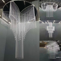 Western wedding hall crystal ceiling pineapple bead curtain stage air wedding decoration props acrylic finished bead curtain