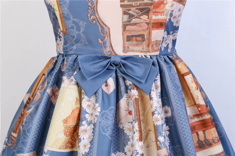 Bản gốc Fox Love Letter jsk Retro Nhỏ In tươi Nhật Bản Lolita Lolita Dress Dress - Sản phẩm HOT váy xòe