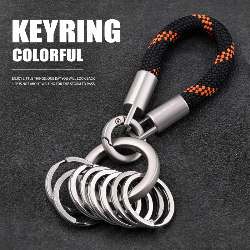 Titanium Original Color Keychain with Multiple Rings, Multifunctional Classification Management Tool, Key Chain, Portable and Durable, for Men and Women