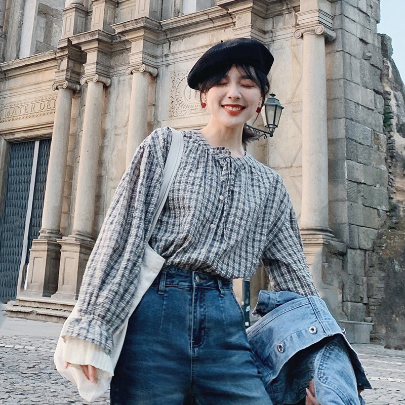 8 discount Huaji Gluo shirt design niche new spring 2022 spring long sleeve cotton shirt A417