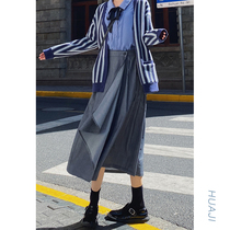 Flower gig Q145 black high waist suit irregular design feeling small crowdbody dress 2021 spring new plexigo dress