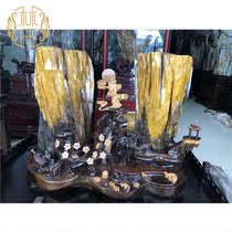 Lins tree jade Myanmar wood Yushu fossil case table decoration ornamental stone decoration 19060924