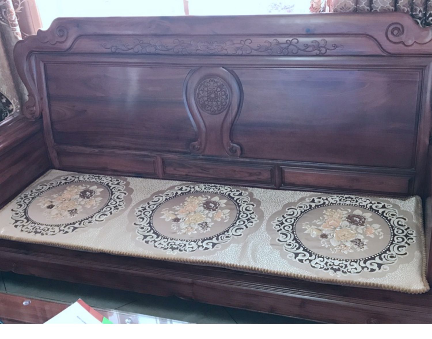 Trung Quốc sofa gỗ hồng đệm nhà phòng khách vải sang trọng đệm châu Âu đệm văn phòng bốn mùa thảm chống trượt - Ghế đệm / đệm Sofa thảm trải ghế