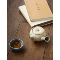 Spot Japanese original imported water burning writer hand made by three islands 270 ml horizontal hand pottery pot Japanese bubble teapot
