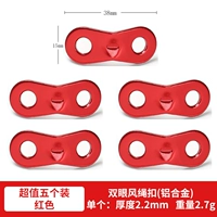 Красное отличное значение пять установленных веревочной пряжки с двойной эйорией