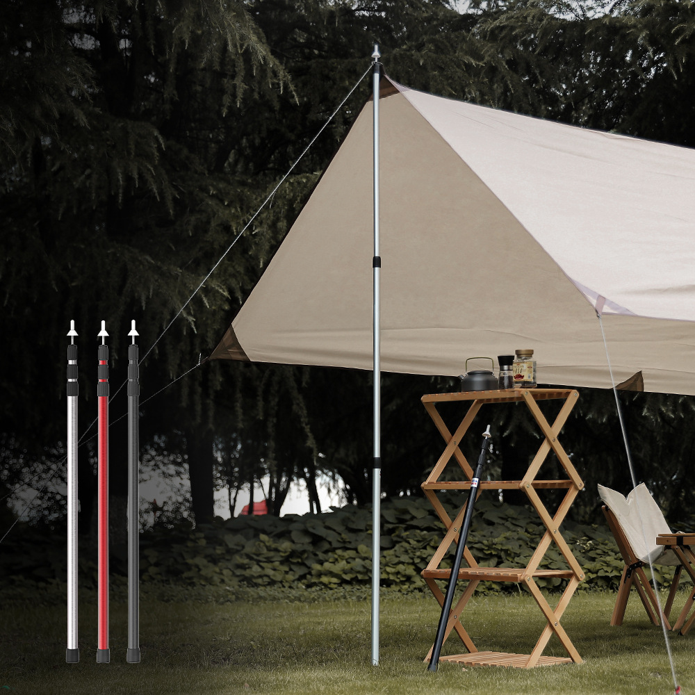 Outdoor camping sky rod 3 adjustable support support bracket scaling rod aluminum alloy rod 230cm shade tent rod