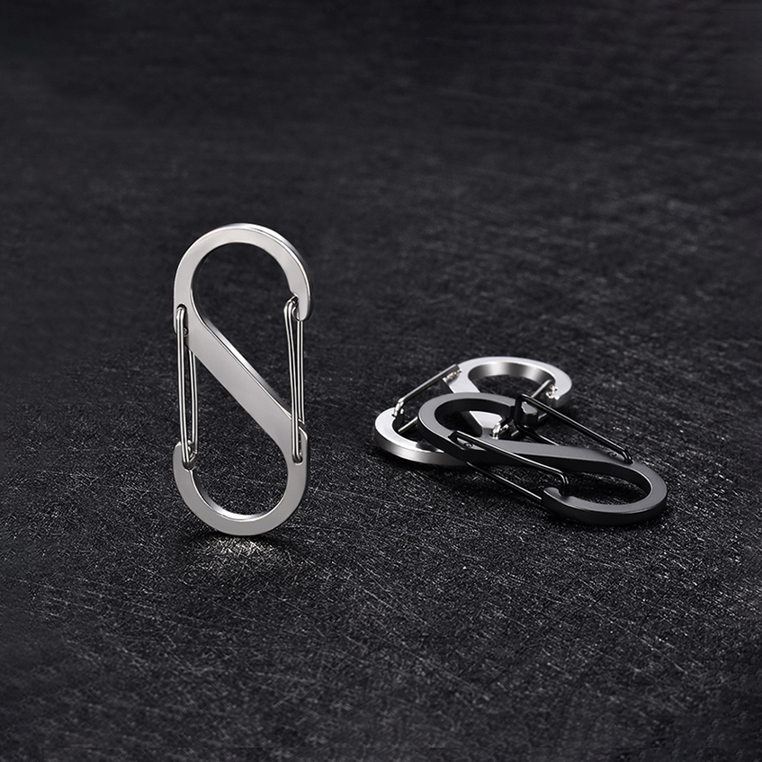 Stainless steel S-type 8 word fast hanging outdoor multi-function carabiner equipment hook keychain small hanging buckle Kettle hanging buckle