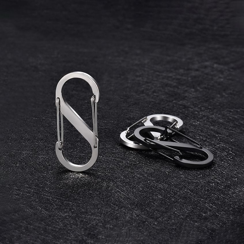 Stainless steel S-type 8 word fast hanging outdoor multi-function carabiner equipment hook keychain small hanging buckle Kettle hanging buckle