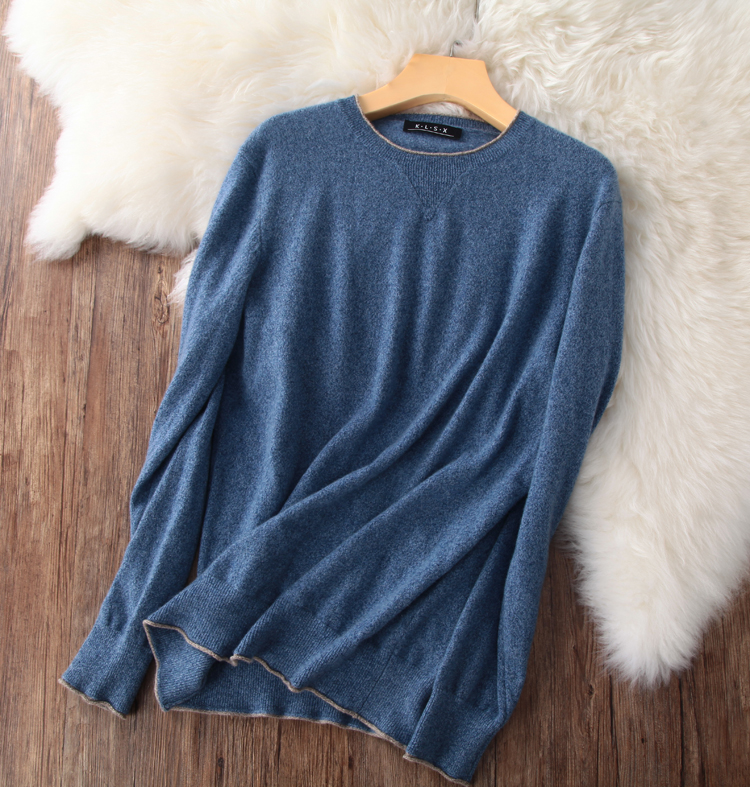 Mùa thu và mùa đông nam mới 100% áo len cashmere nguyên chất Áo cổ tròn dài tay áo thun dệt kim quần áo thời trang nam