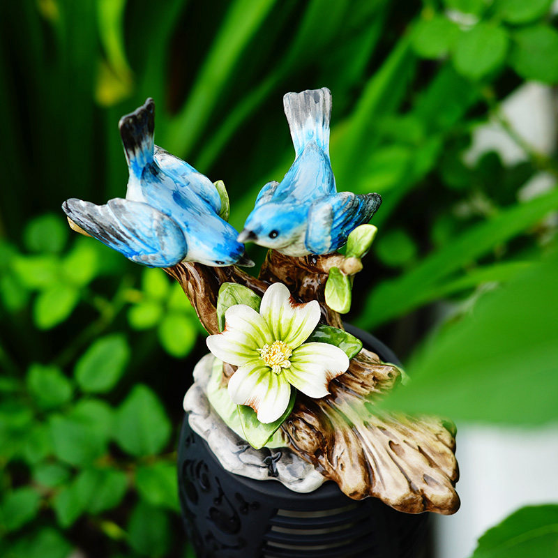 Ceramic Blue Nestland Garden Home Small Swing Piece Handicraft Gift Bedroom Bed Head Cabinet Animal Lovers Desktop Furnishing