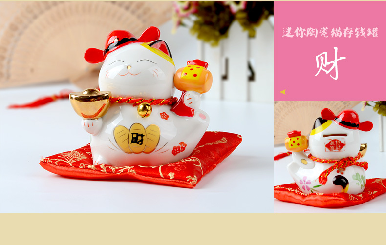 Phiên bản Q của kèn mini may mắn mèo trang trí nhà phòng khách sách văn phòng máy tính để bàn dễ thương sáng tạo trang trí dcor shop phụ kiện trang trí nhà đẹp