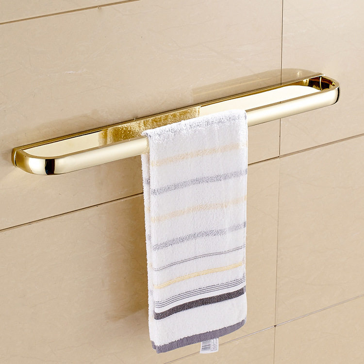 Eurostyle full copper gold single pole Makeup Room Hair Towel Rack Creative Towel Rod Towel Shelve Bathroom Hardware Pendant
