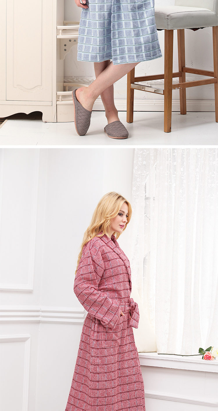 Khăn bông dày áo choàng tắm nam và nữ áo ngủ cotton đôi áo choàng thấm nước lưới kích thước lớn mùa thu đông - Khăn tắm / áo choàng tắm áo choàng tắm biển