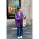 EKOOL contains 10% wool lazy style loose sweater coat women's cardigan mid-length autumn and winter thin knitted coat