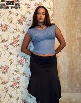 Motel Rocks womens clothing UK direct mail UO new product Nova blue lace tight vest