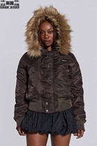 Jaded London womens UK direct mail faux fur trim hooded jacket JMJK3788