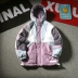 Xu Luoqi College áo gió màu cotton nam mùa đông Châu Âu và Hoa Kỳ thương hiệu áo khoác hip hop trùm đầu Andes những người yêu thích áo dạ Trang phục Couple