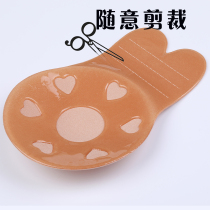Cloth rabbit ear milk paste anti-bump silicone invisible underwear pull chest patch female wedding dress with small chest gathering