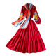 Retro Ethnic Style Phoenix Embroidery V-neck Dress Elegant and Slim