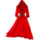 Yunnan Travel Sanya Super Fairy Seaside Beach Big Red Dress Desert Big Swing Long Skirt Hooded Embroidered Dress Summer