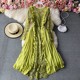 French girl gentle wind long skirt chic fairy sweet lace stitching chiffon fairy skirt pleated dress