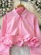 Sweet Three-Dimensional Ruffle Trim Design Shirt 2025 New Chic Slim-Fit Short Top