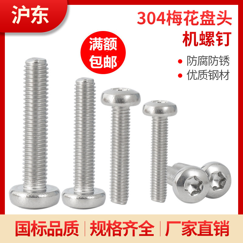 M2M3M4M5-M8 national standard 304 stainless steel plate head screw round star screw GB2672