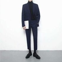 Korea Dongdaemun spring slim double-breasted suit suit suit suit men business dress Korean casual suit suit suit