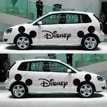VOLKSWAGEN POLO car stickers Golf little Ant electric car fit dazzle cartoon stickers big ears pull flowers
