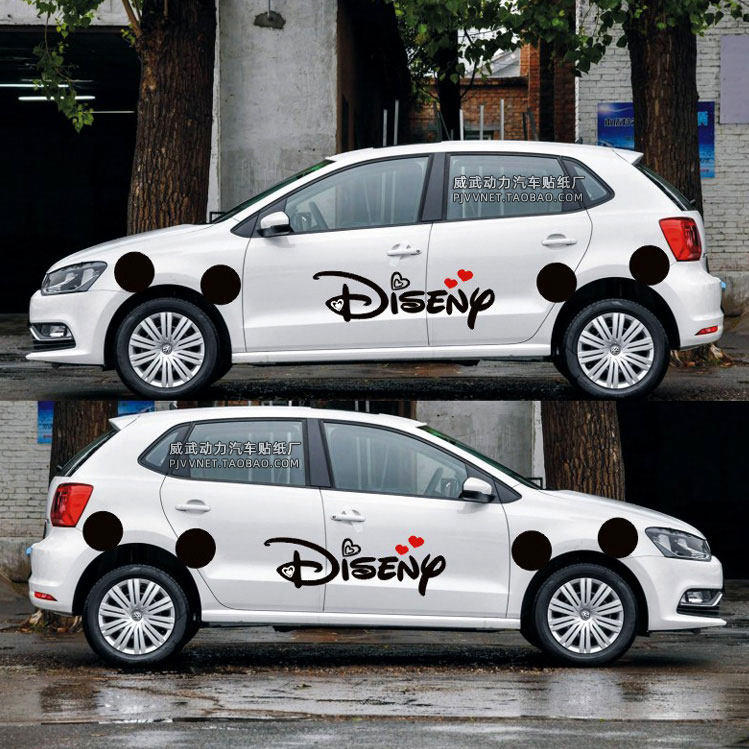 Applicable to Volkswagen POLO Car Sticker Golf Fit to show off Vios FS electric car cartoon sticker Big Ear pull flower