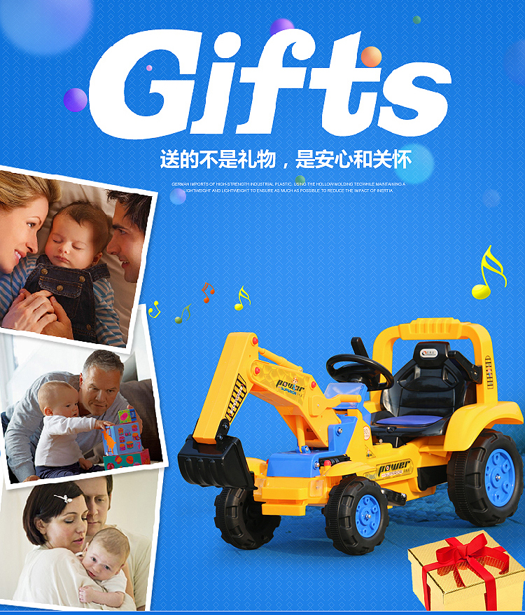 Máy xúc điều khiển từ xa của trẻ em có thể ngồi có thể cưỡi máy xúc điện lớn cậu bé đồ chơi móc máy kỹ thuật xe 2-6 đồ chơi trẻ con