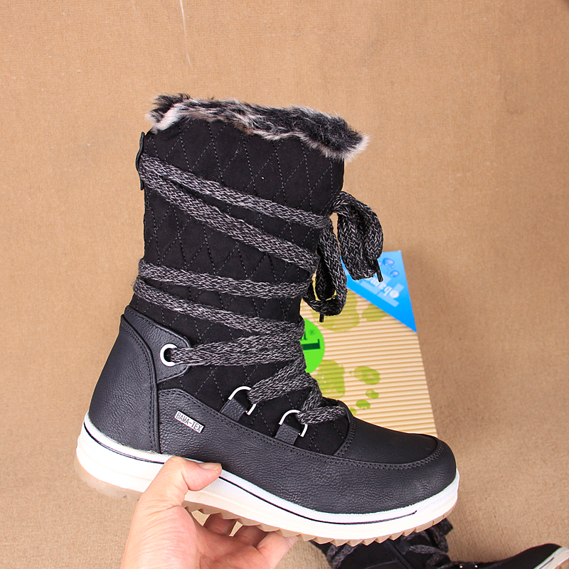 bama European order men and women waterproof plus velvet warm outdoor cotton shoes snow boots