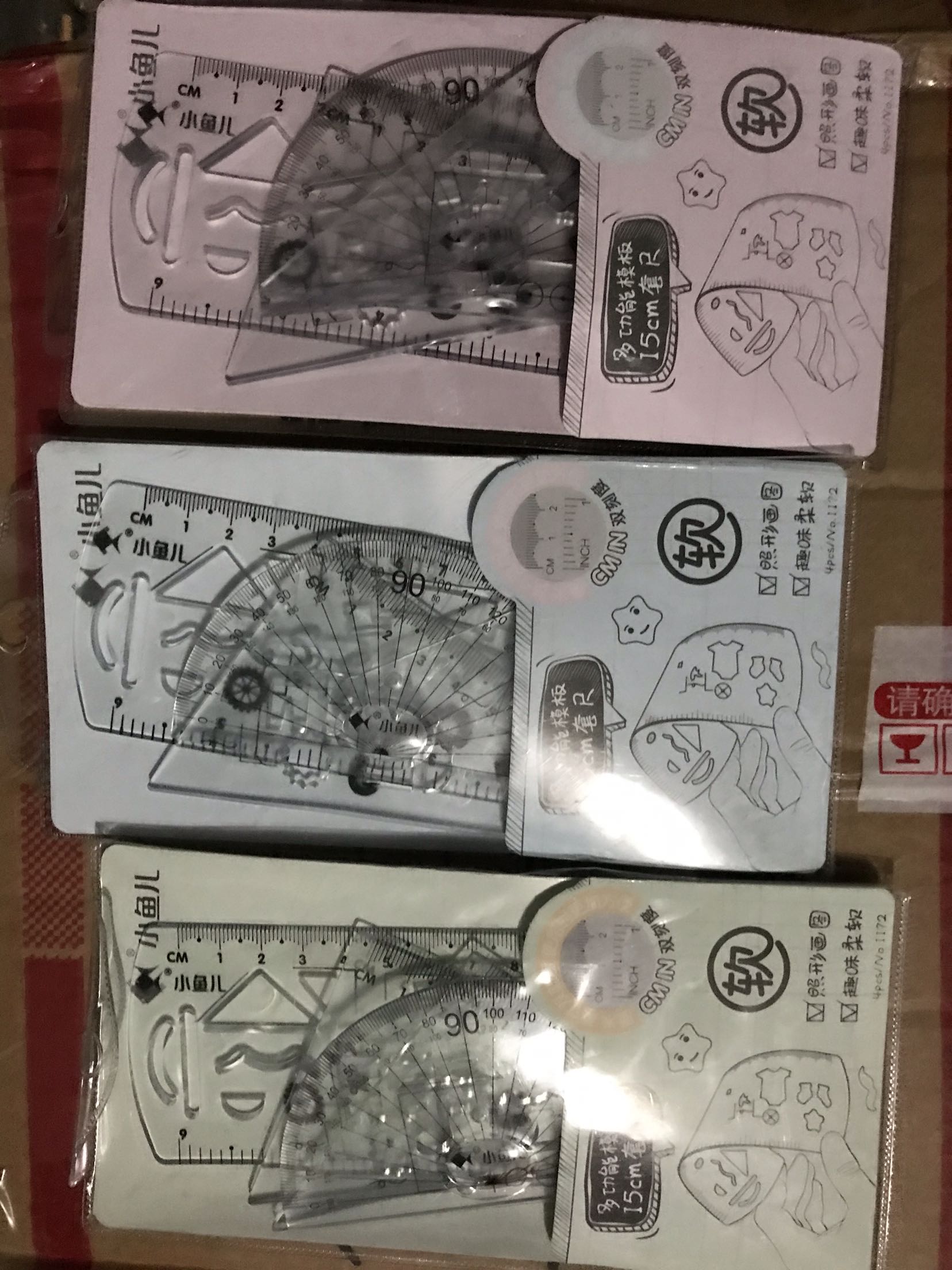 Xiaoyuer new double scale soft ruler triangle protractor set