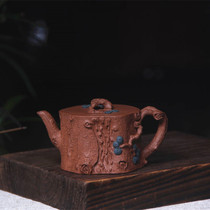 Young power collection purple sand pot Yuan Ye pure hand-made bionic series pine section original mine purple mud pot Jinchuan sand