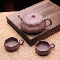 One pot and two cups set pure handmade gold melon potential collection Yixing purple clay pot Yuan Ye 240cc Jinhuxuan